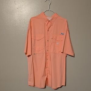 Columbia‎ Peach Button-Up Shirt Mens Size XL